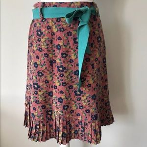 Marc Jacobs Silk Pleated Skirt Floral Size 6
